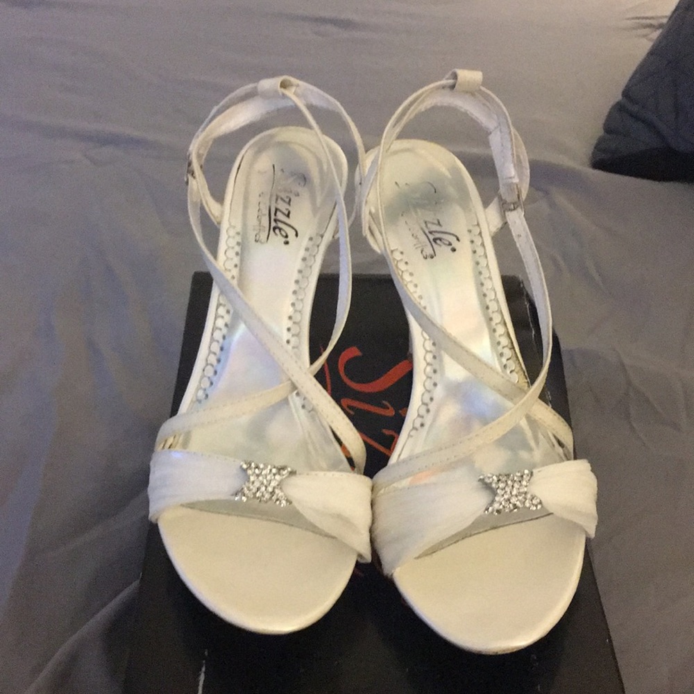 Off white high heel sandals